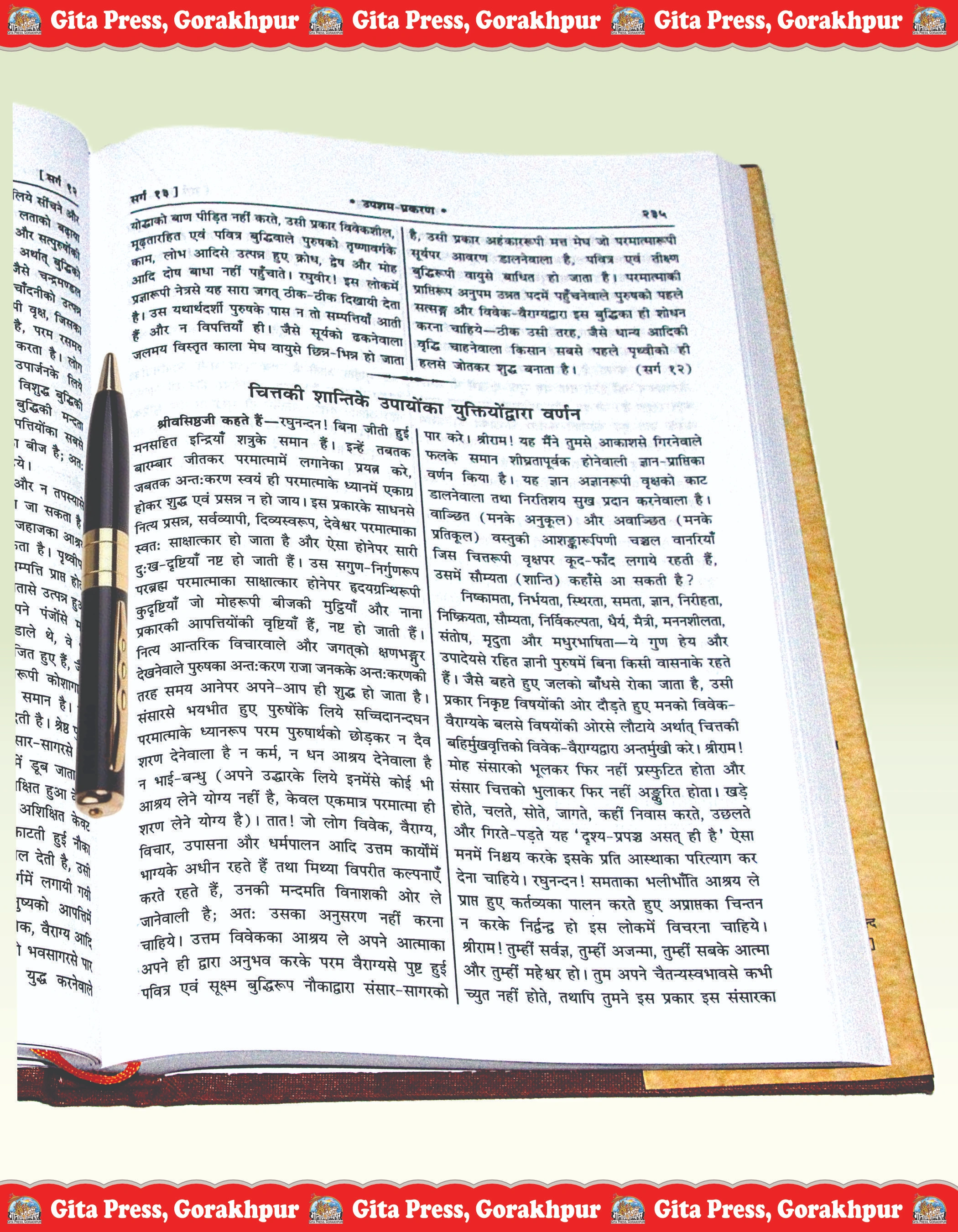 Sankshipt Yogavasishtha Hindi Gita Press Code 574 (Hindi) Content Page