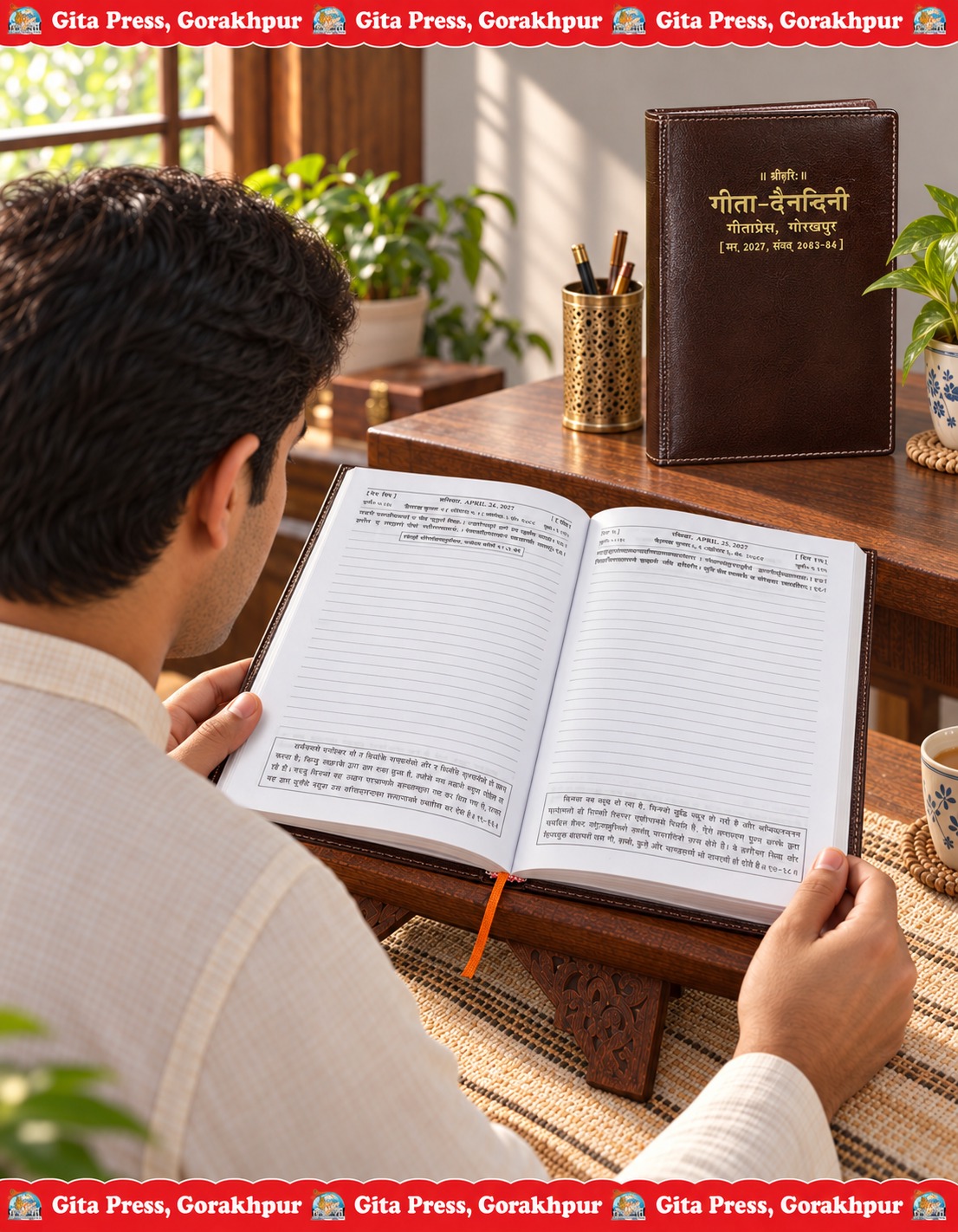 Gita Dainandini 2027 (Delux Edition) Daily Spiritual Companion Inspired by the Teachings of the Bhagavad Gita | Language: Hindi | Code: 2278